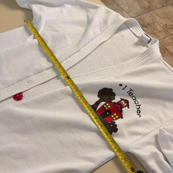 Vintage Teacher Cardigan Apple Countryside Sweater Cottage Open Front size M/L - Picture 8 of 8